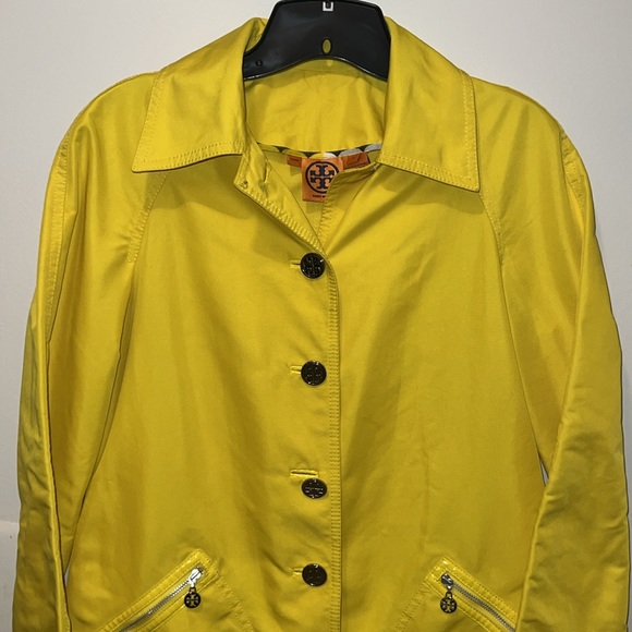 TORY BURCH - SIZE 2 YELLOW BUTTON DOWN SPRING JACKET USED - Picture 2 of 14